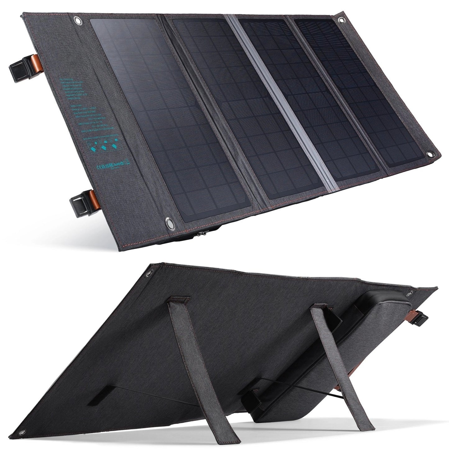 2E portativ quyosh panelli zaryadlovchisi, 36 Vt, USB-C/USB-A