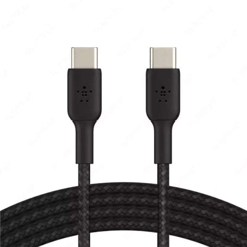 Zaryadlovchi kabel Belkin USB-C to USB-C Braided Qora va Oq