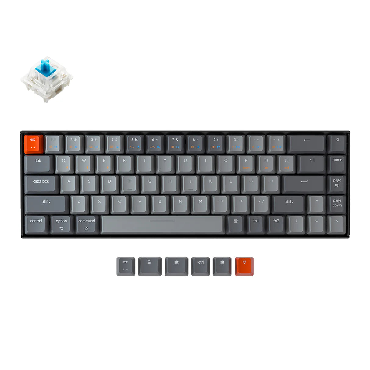 klaviaturasi Keychron K6 68 Key Gateron White Led