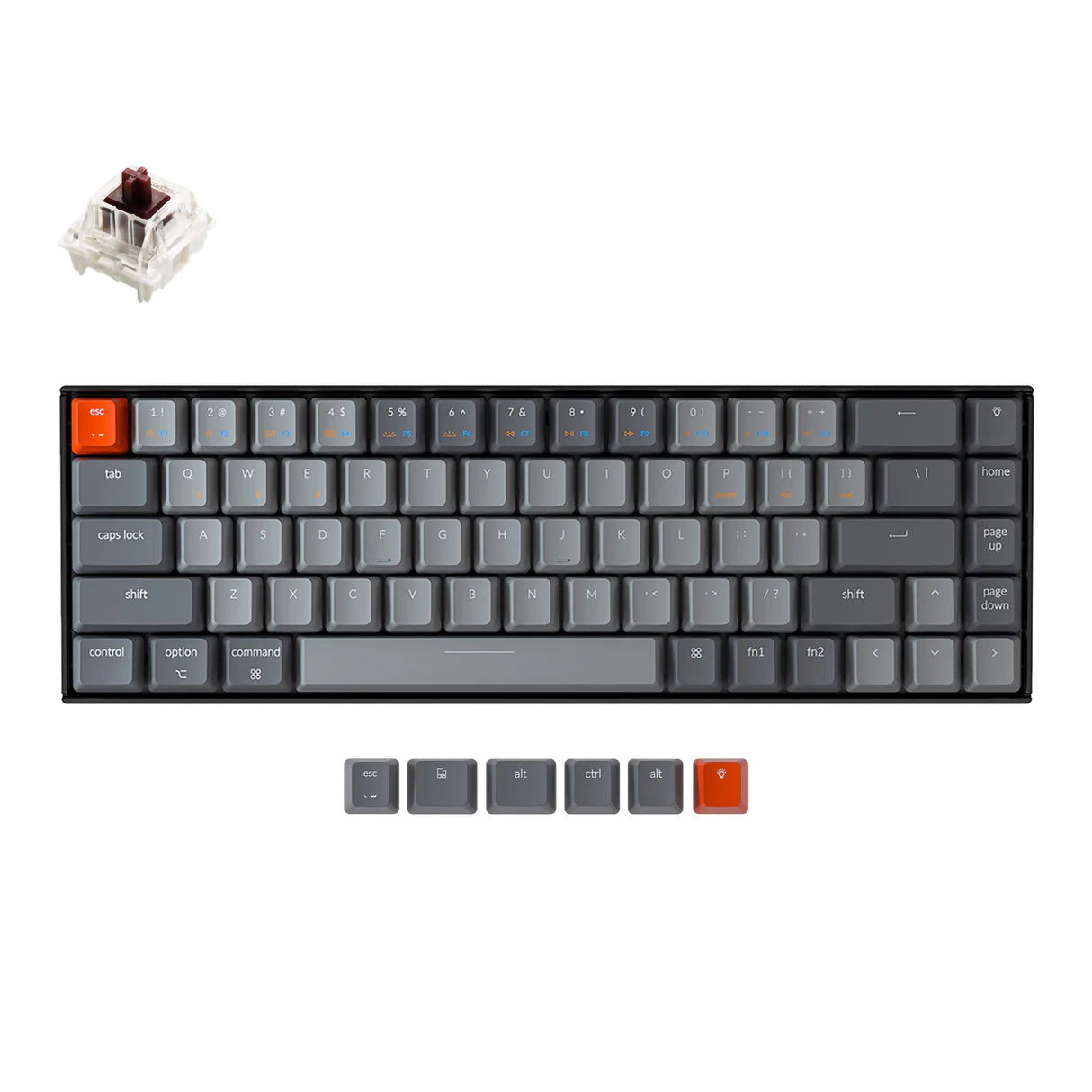 klaviaturasi Keychron K6 68 Key Gateron White Led