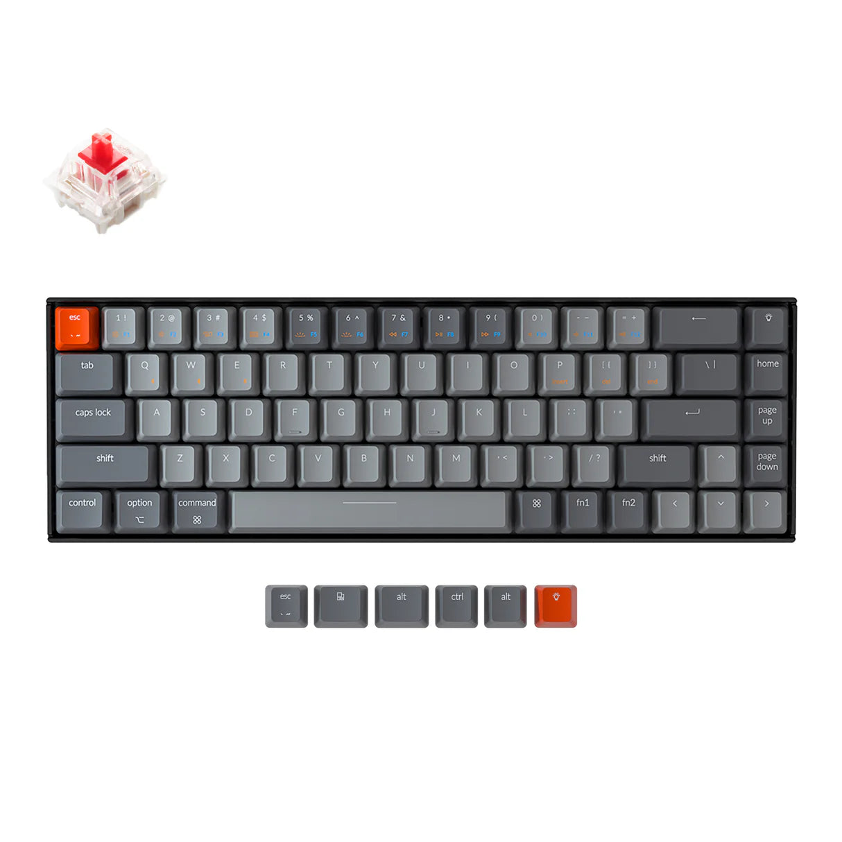 klaviaturasi Keychron K6 68 Key Gateron White Led