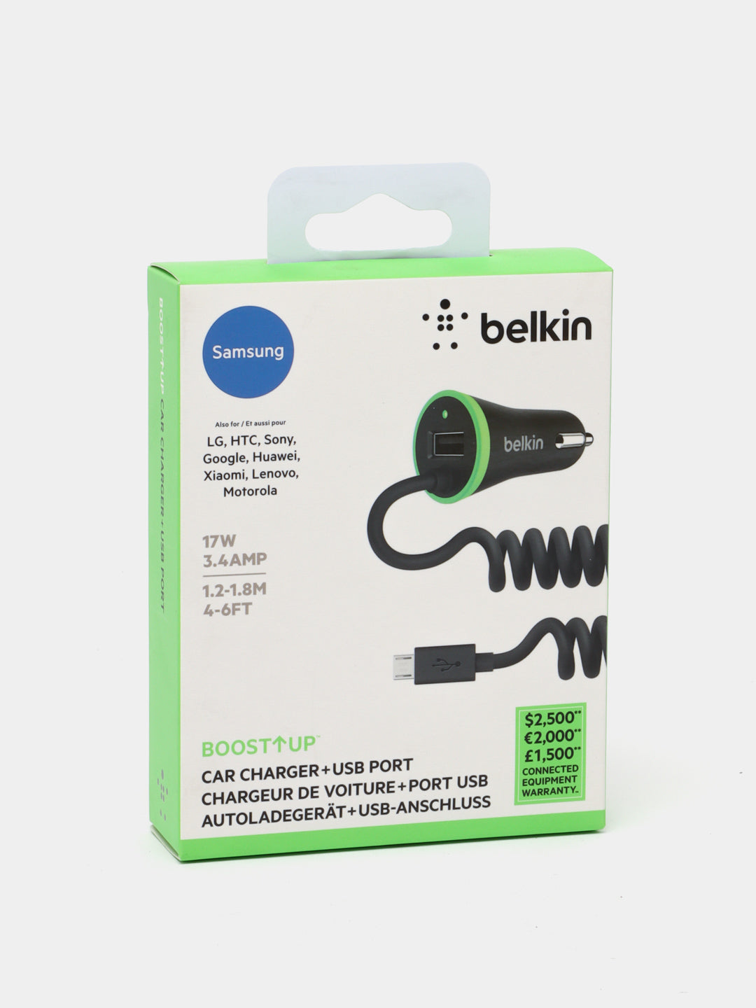 Avtomobilda zaryadlovchi qurilma Belkin Car Charger 17W USB 3.4A+USB