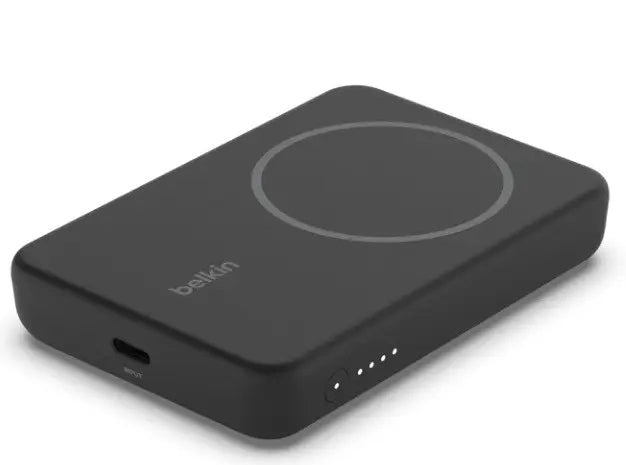 Power Bank Belkin Magnetic Wireless 5000 + stand qora portativ akkumulyatori