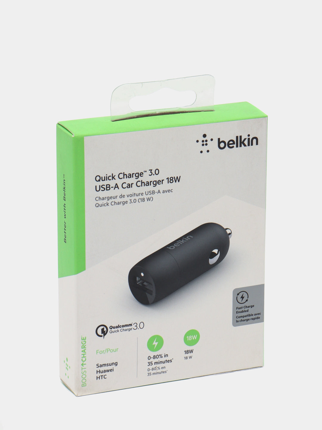 Avtomobilda zaryadlovchi qurilma Belkin Car Charger 18W QC3 CCA002BTBK, qora