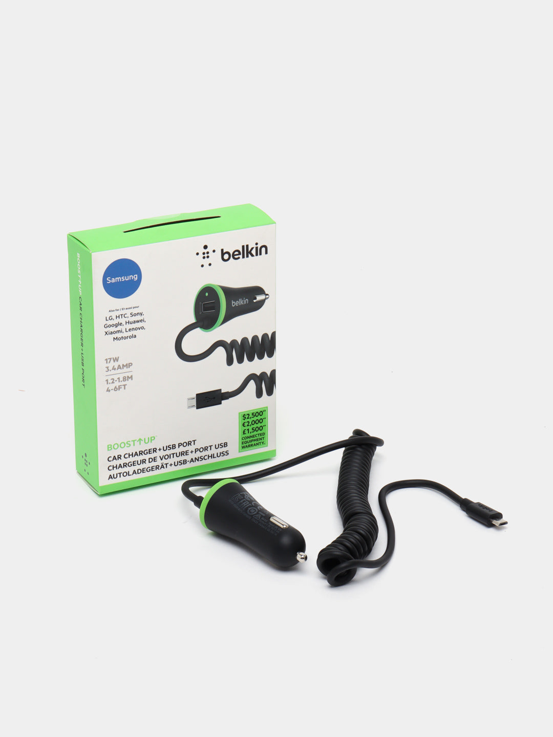 Avtomobilda zaryadlovchi qurilma Belkin Car Charger 17W USB 3.4A+USB
