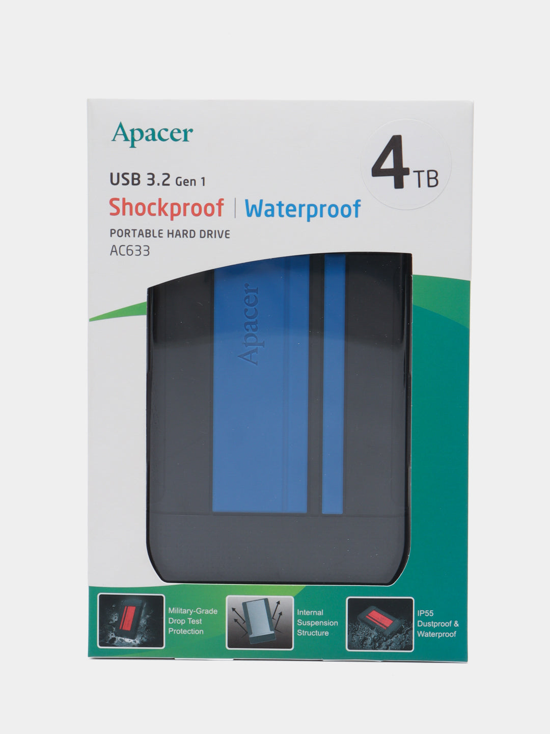 Tashqi qattiq disk Apacer 2.5" USB 3.2 4TB AC633 IP55 Blue (AP4TBAC633U-1)