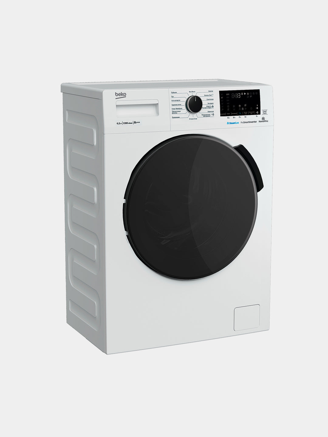 Beko WSPE6H616W kir yuvish mashinasi, 1200 ob/daq, invertor, 6.5 kg, bug' bilan yuvish