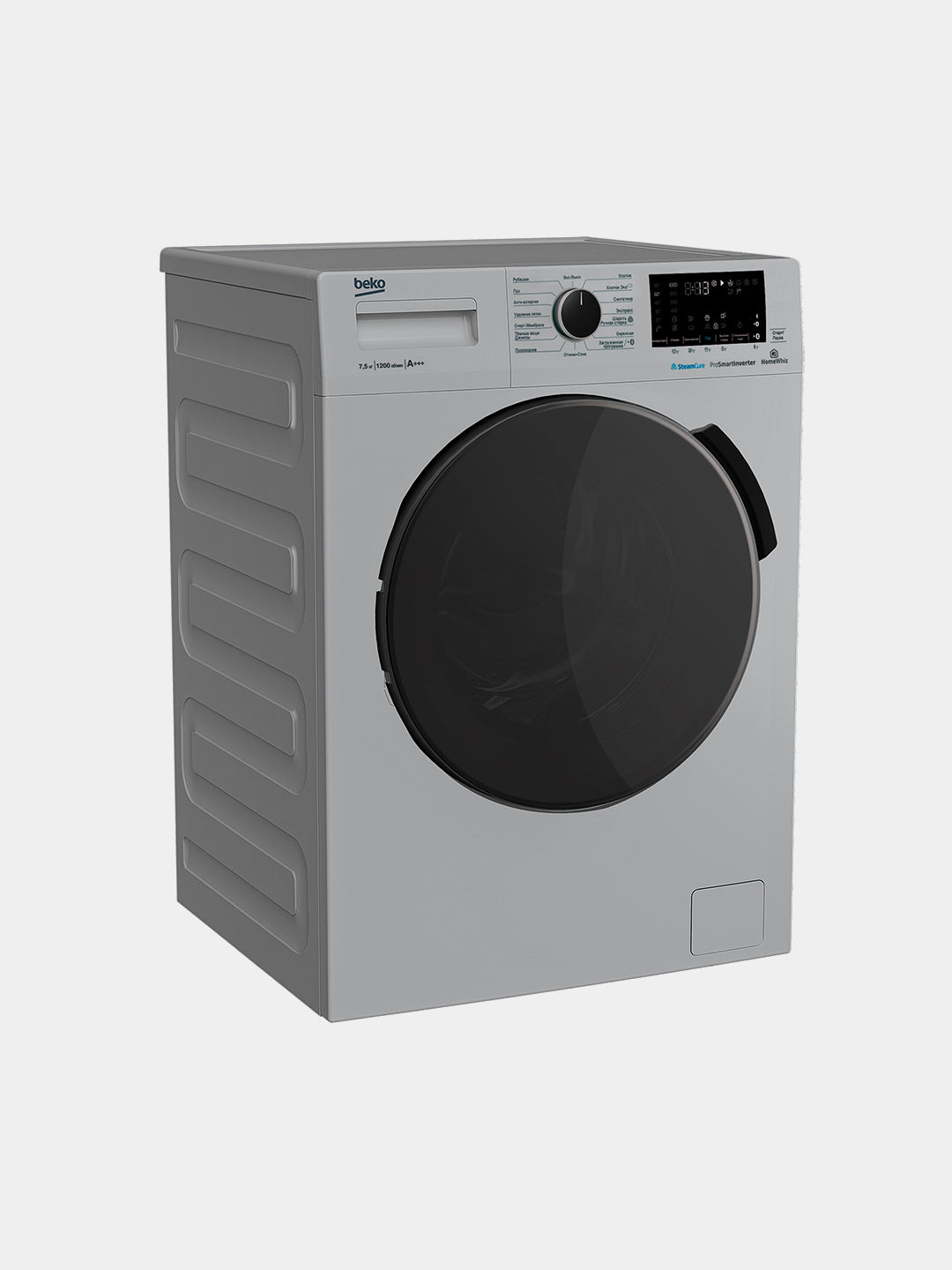 Beko WSPE7H616S kir yuvish mashinasi, 1200 ob/daq, invertor, 7.5 kg, bug' bilan yuvish