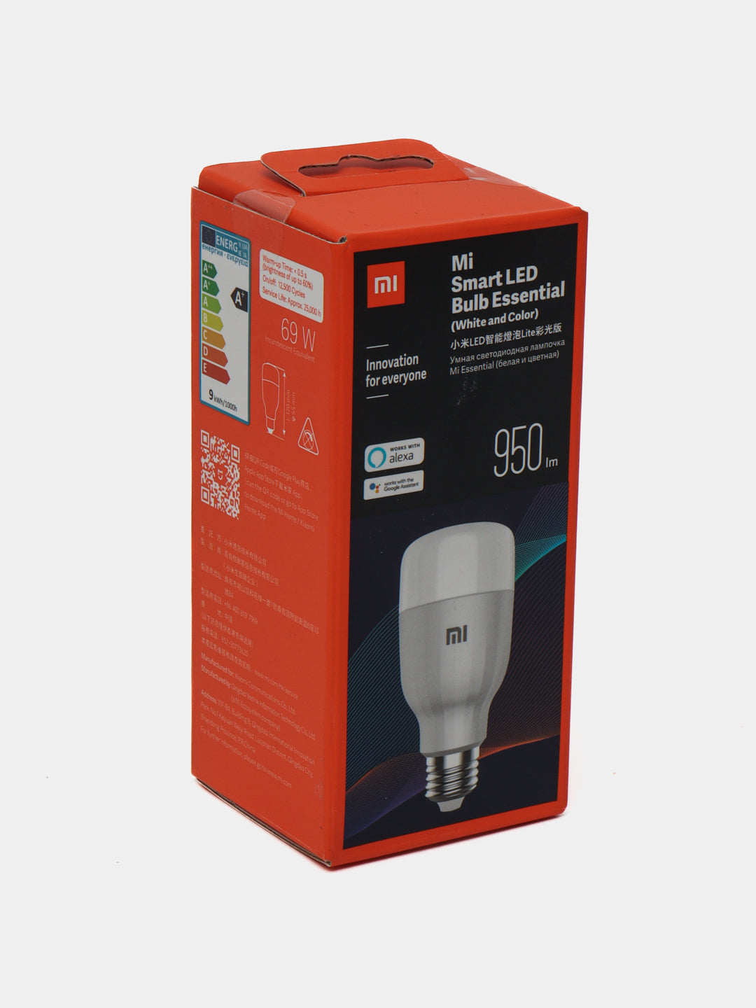 Aqlli lampochka Xiaomi Mi Smart LED Bulb Essential RGB+W, 16 million ranglar
