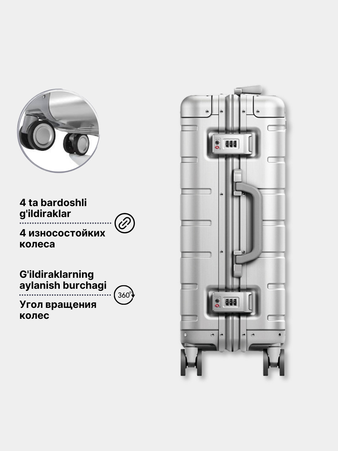 360 metall g'ildirakli chamadon, Xiaomi Mi Metal Carry - on Luggage 20