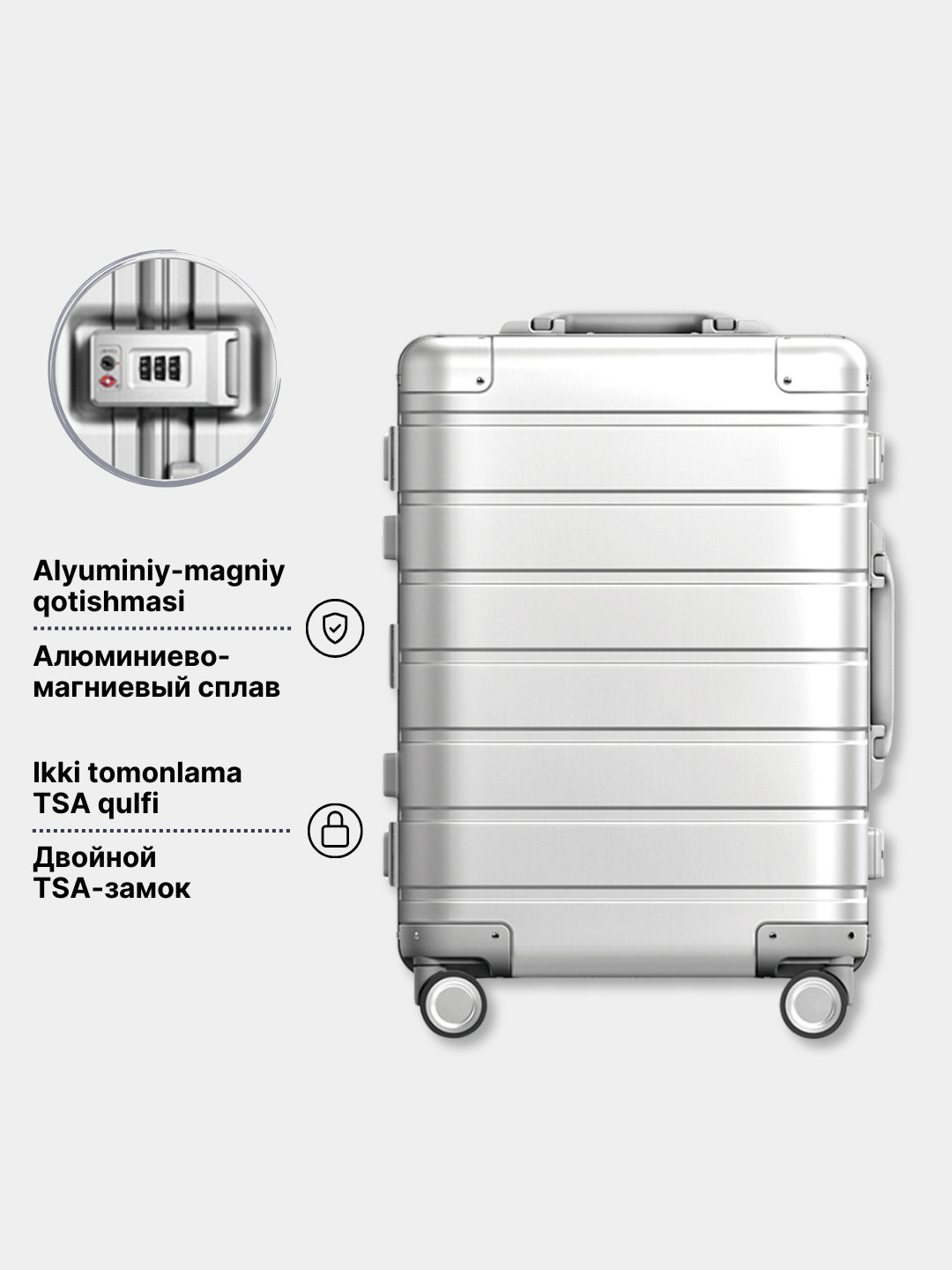 360 metall g'ildirakli chamadon, Xiaomi Mi Metal Carry - on Luggage 20