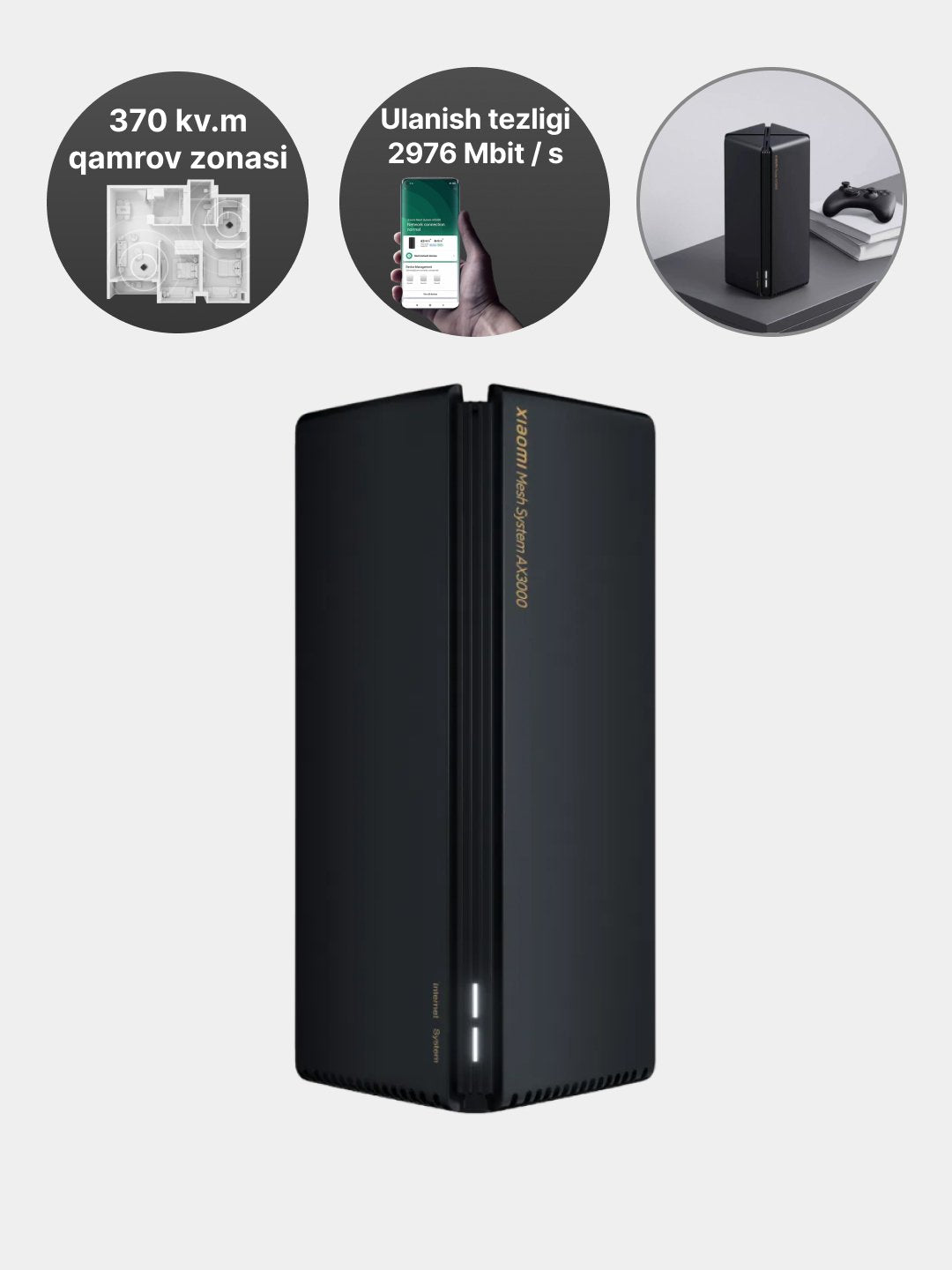 Wi-Fi Router Xiaomi Mesh System AX3000, 1-pack, 2-pack