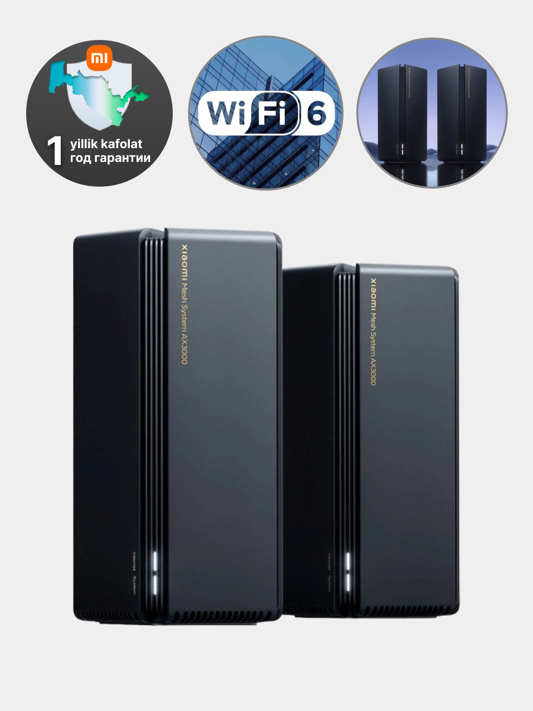 Wi-Fi Router Xiaomi Mesh System AX3000, 1-pack, 2-pack