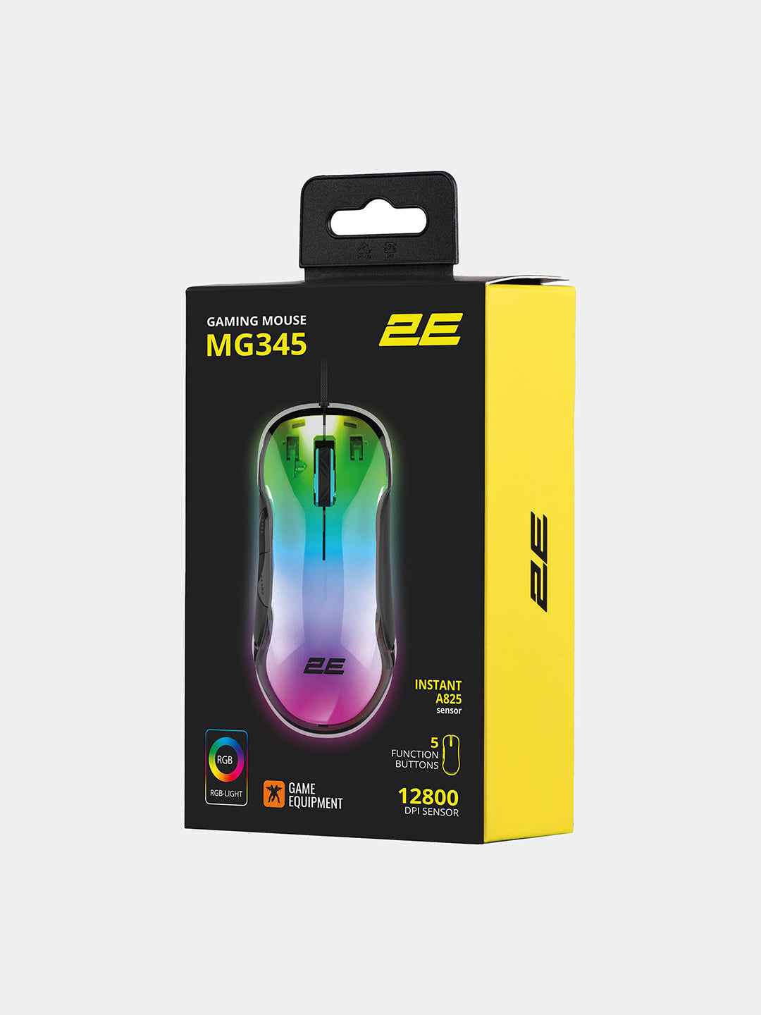 O'yin sichqonchasi 2E Gaming MG345 Transparent, RGB USB Black