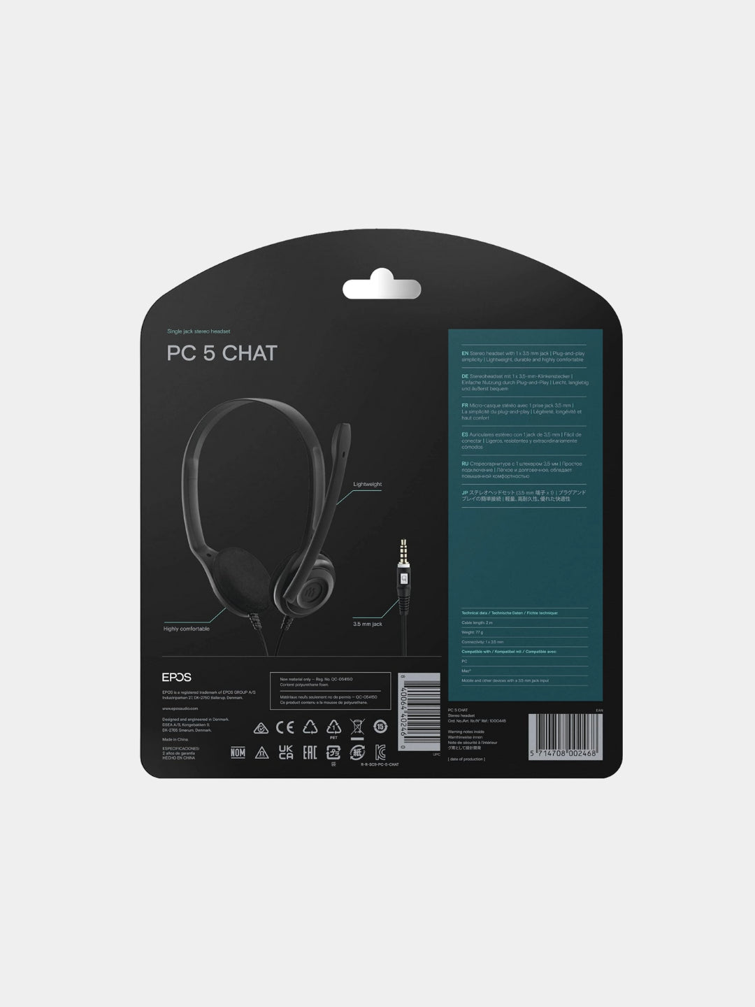 Sennheiser PC 5 Chat muloqot, organish va o'yin uchun mikrofonli minimalistik quloqchinlar