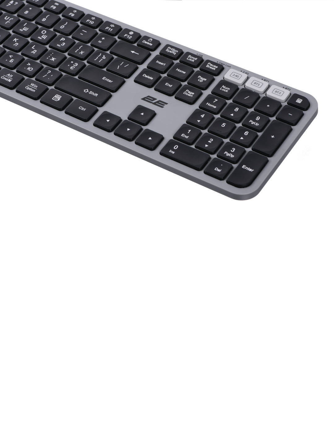 Simsiz membranali klaviatura 2E KS240 WL BT Grey 2E-KS240WG