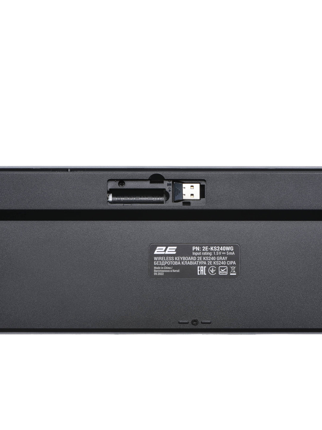 Simsiz membranali klaviatura 2E KS240 WL BT Grey 2E-KS240WG