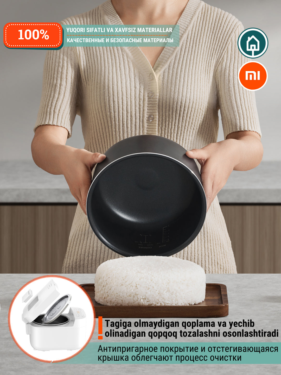 Aqlli multipishirgich-guruch pishirgich Xiaomi Mi Smart Multifunctional Rice Cooker,3 litr