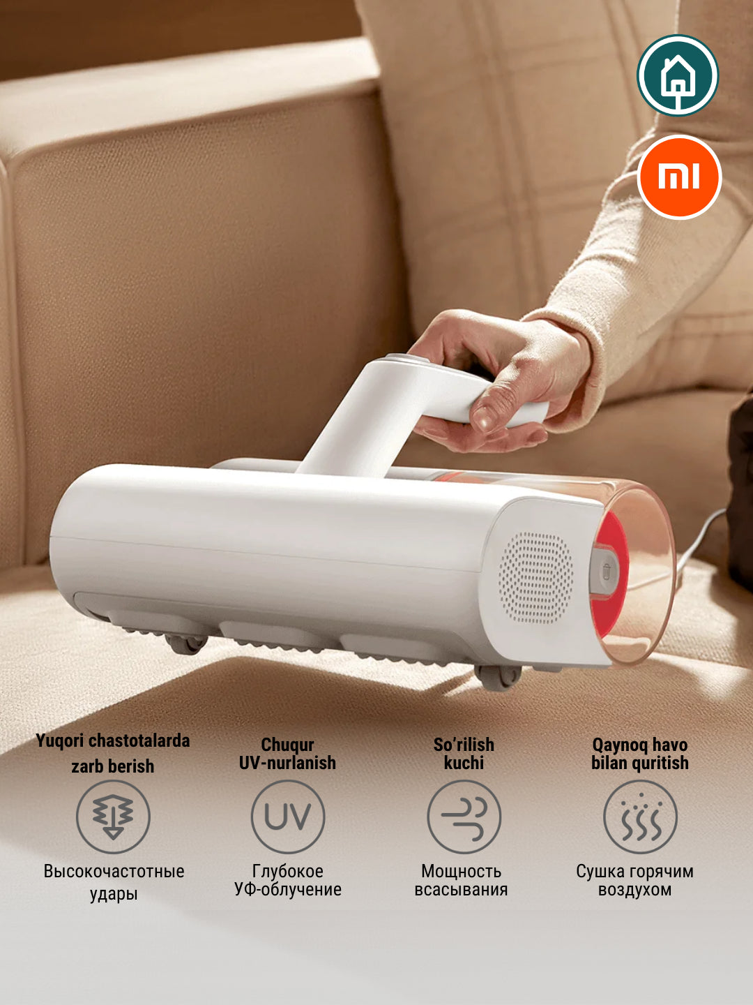 Chang kanalaridan tozalash uchun Xiaomi Mi Dust Mite portativ changyutgichi