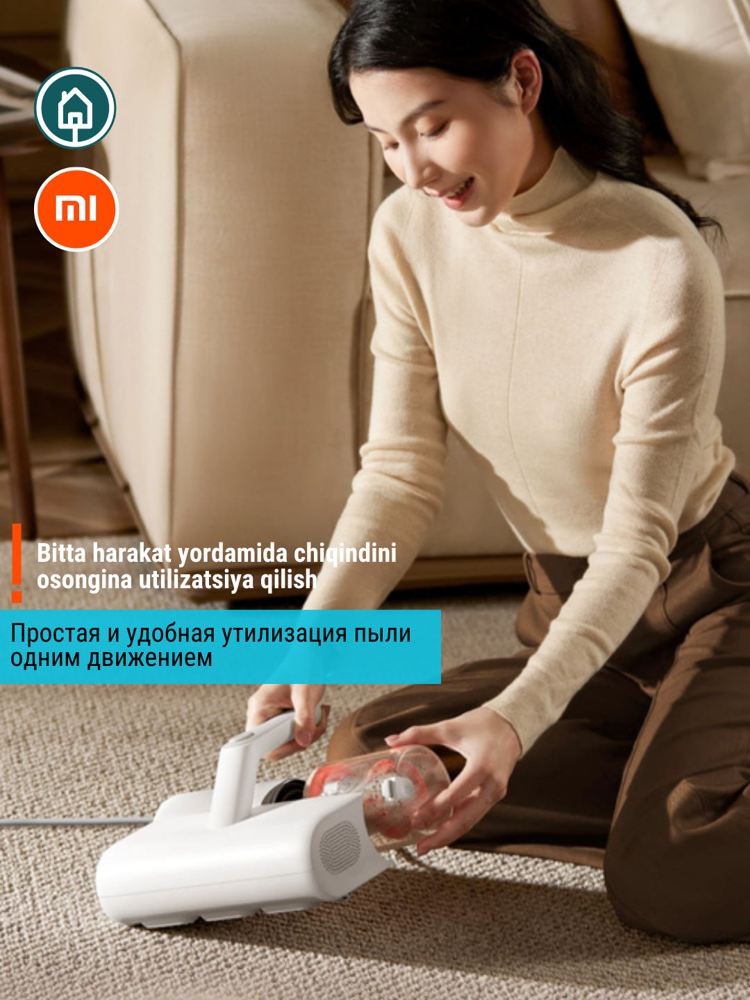Chang kanalaridan tozalash uchun Xiaomi Mi Dust Mite portativ changyutgichi