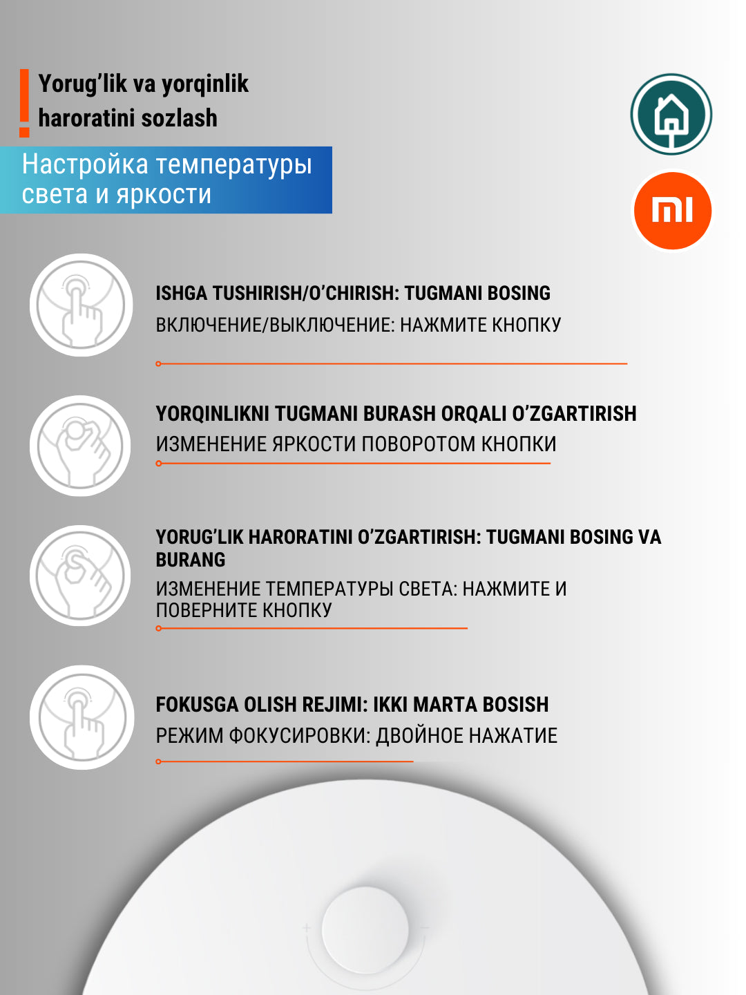 Aqlli stol chiroq'i Xiaomi Mi Smart LED Desk Lamp, yorug'ligi va harorati sozlanuvchan