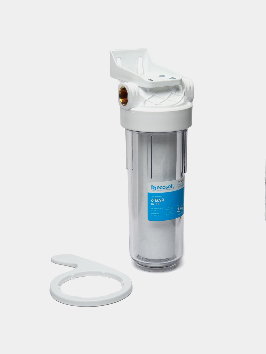 Suv uchun filtrlari Ecosoft 3/4", magistralli, uy jihozlarini himoya qilish uchun, sovuq suv uchun