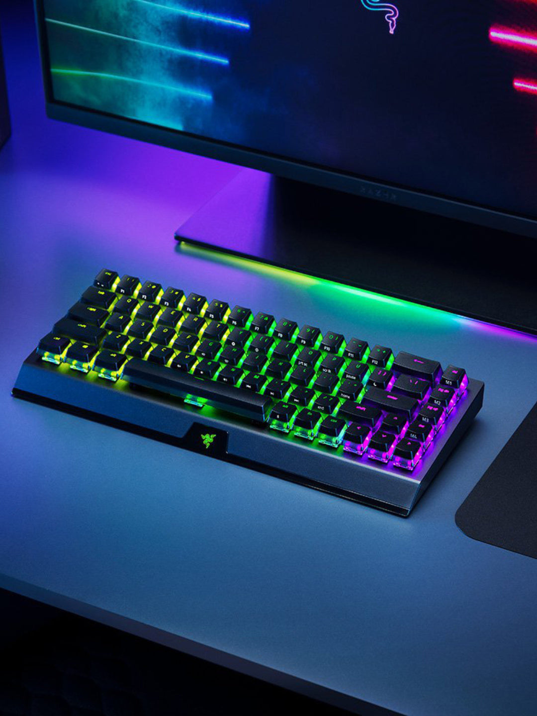 O'yin klaviaturasi RAZER BlackWidow V3 Yellow Switch USB RU RGB, qora