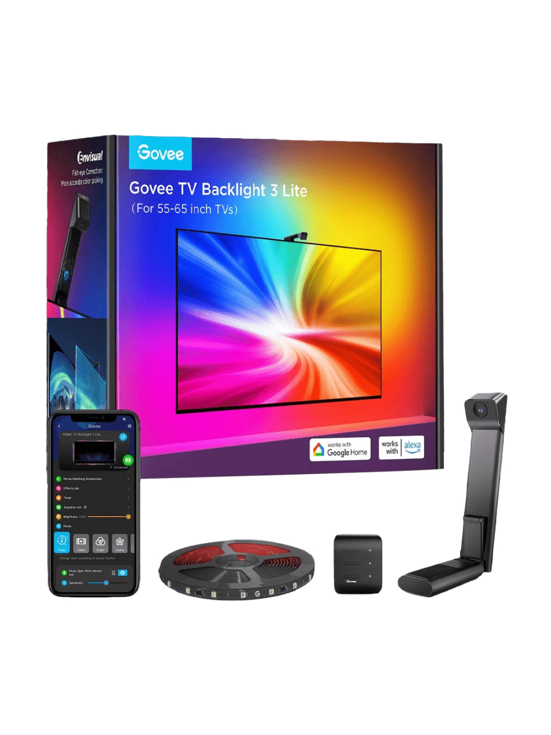 Govee H6099 televizorlar uchun moslashtirilgan yoritish toplami, RGBIC, aqlli LED tasmasi