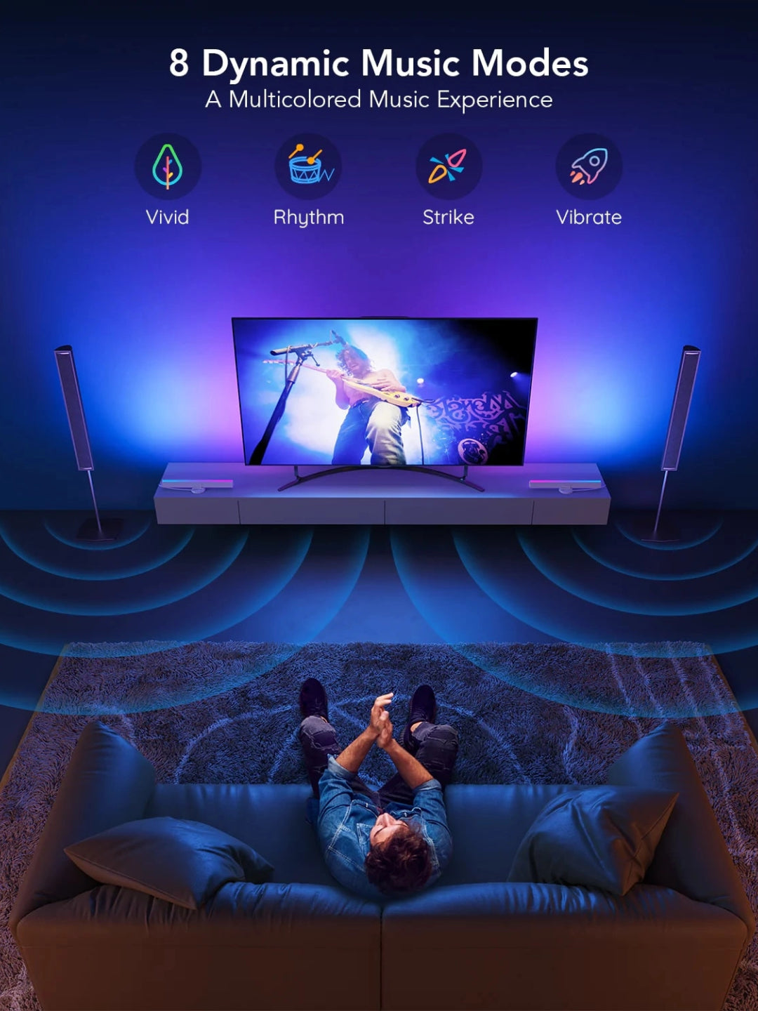 Yoruglik panellari Govee H6046 RGBIC WiFi + Bluetooth Flow Plus, RGB, Oq