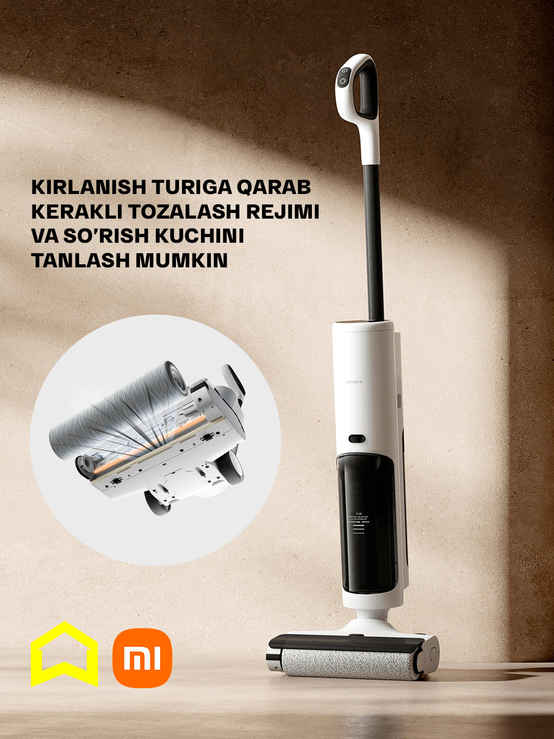 Simsiz vertikal pol uchun changyutgich Xiaomi Truclean W20 Wet Dry Vacuum EU, yuvadigan