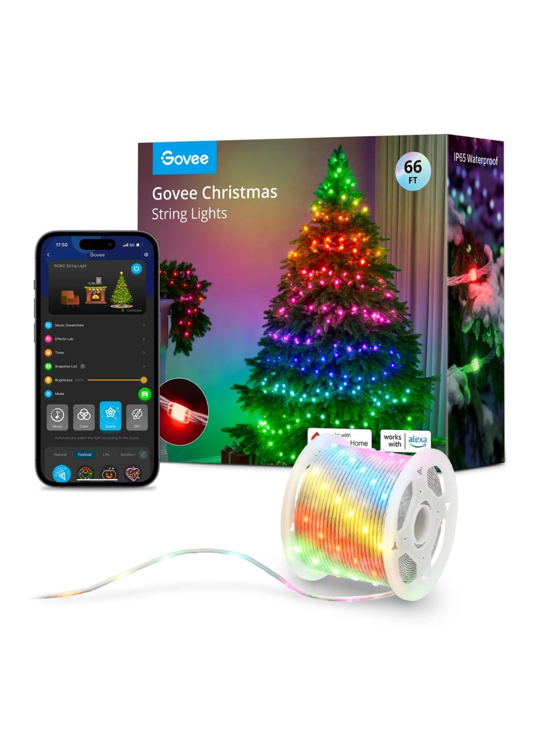 Aqlli smart girlyanda Govee H70C1/H70C2, Wi-Fi, Bluetooth, 10/20 metr, RGB, yangi yil