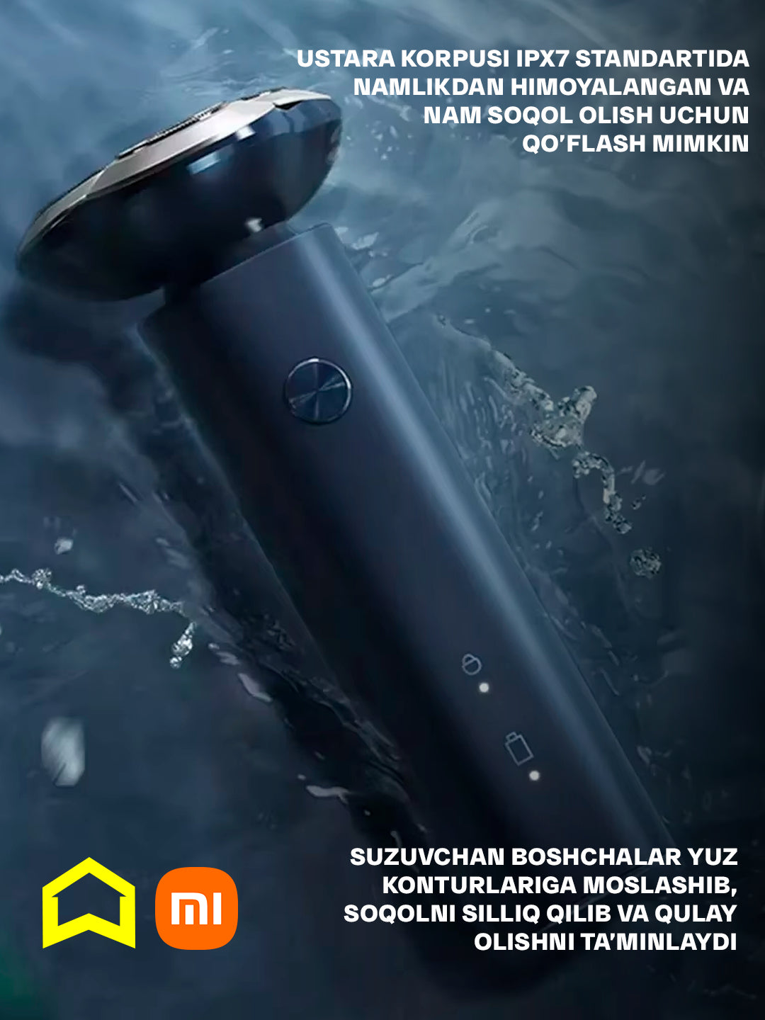 Elektr ustara Xiaomi Mi Electric Shaver S101, 60 kungacha qoshimcha quvvatlashsiz