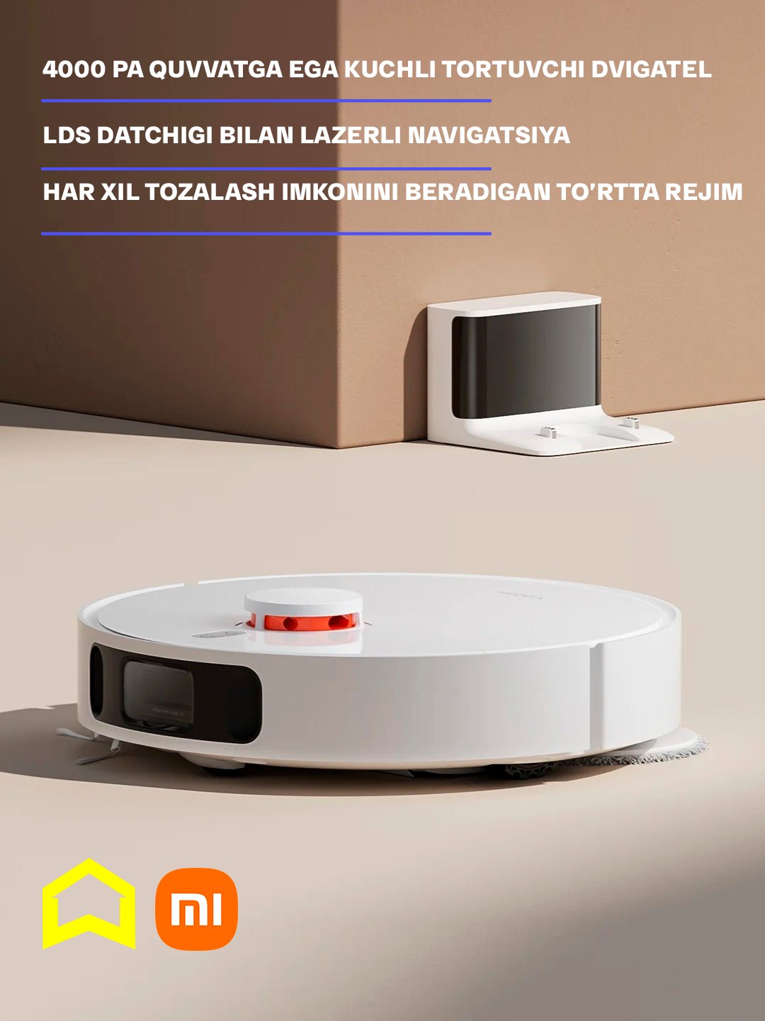 Aqlli robot changyutgich Xiaomi Mi Robot Vacuum S12 Global, quruq va nam tozalash