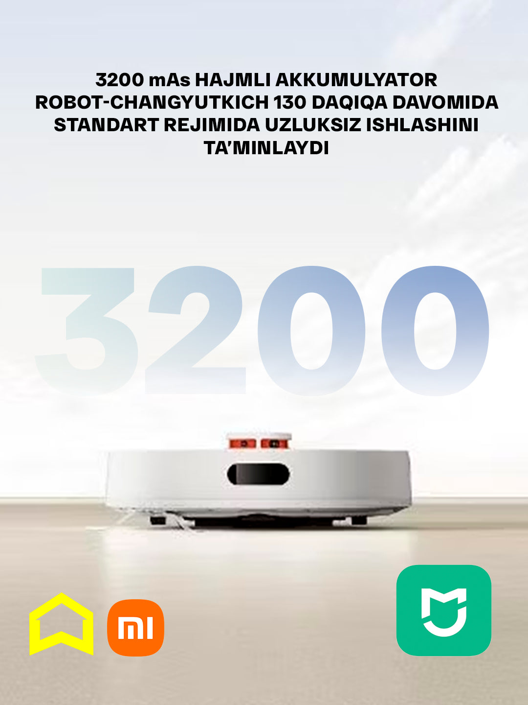 Aqlli robot changyutgich Xiaomi Mi Robot Vacuum S12 Global, quruq va nam tozalash