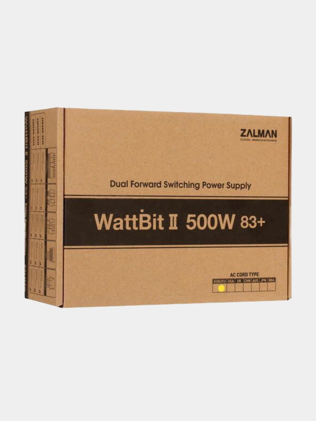 Quvvat manbai Zalman Wattbit II 500-XEII (500 Vt), 220-230 VAC,83%,120 mm, MB24, CPU (4+4)
