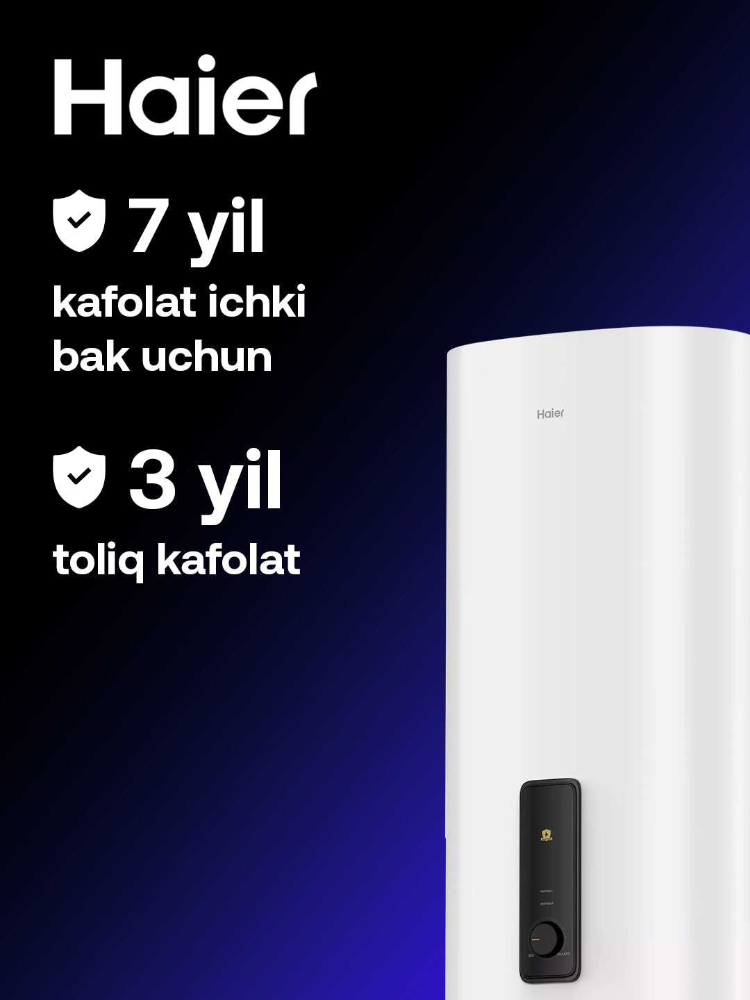 Suv isitgichi Haier ES80V-F3, 80 litr, ichki idishga 7 yil kafolat