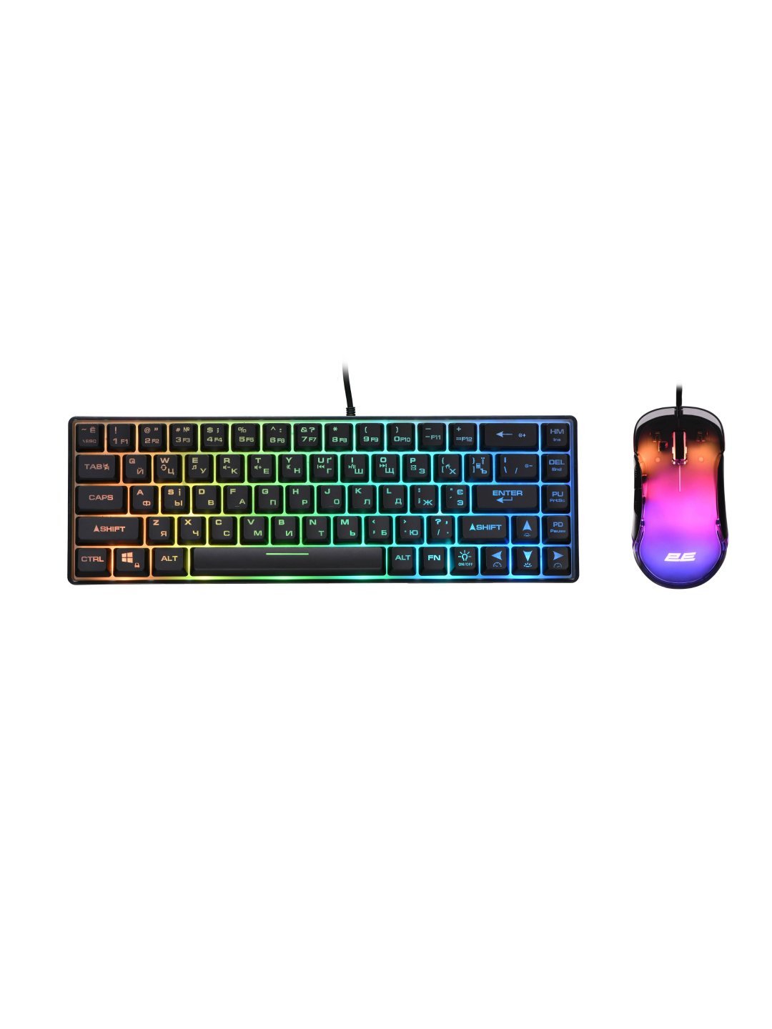 RGB yoritgichli 2E Gaming KG345 oyin klaviaturasi + 2E Gaming MG345 sichqoni