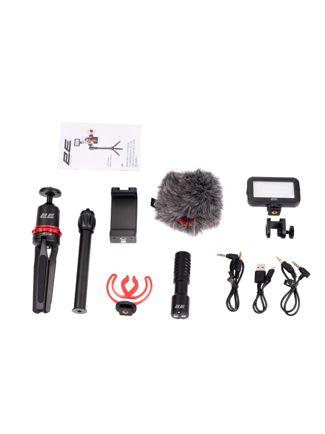 2E AU-SM10S Vlog KIT Maono mobil qurilmalari uchun shtativli mikrofon, 3.5 mm