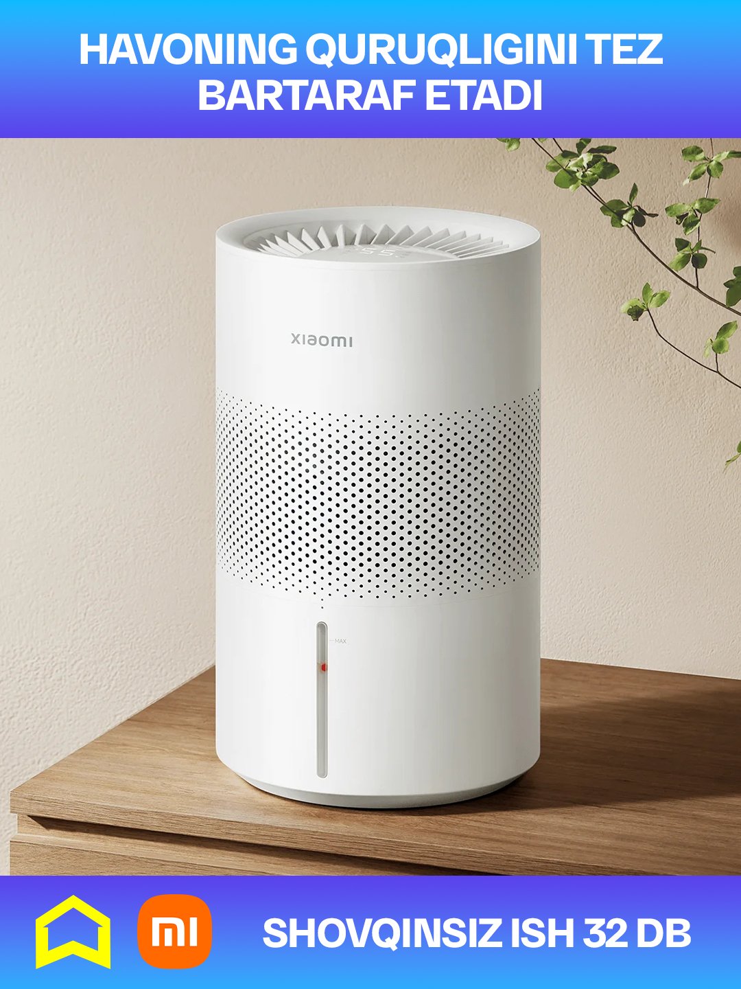 Xiaomi Smart Evaporative Humidifier aqlli havo namlagichi, versiyasi Global, 4 l