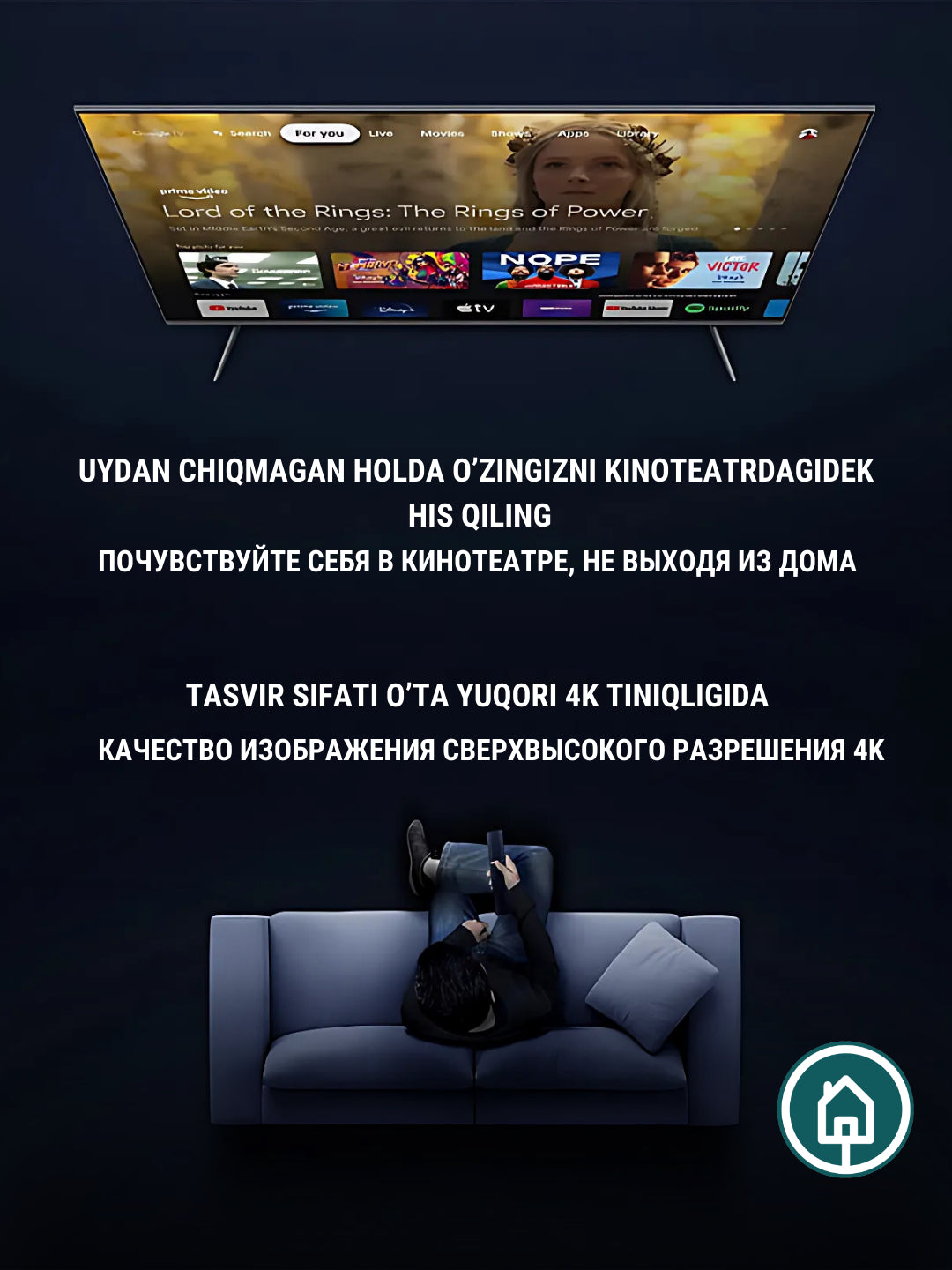Aqlli smart televizori Xiaomi Mi TV Q2 65 Global, 60 Gs, 4K, ovozli boshqarish