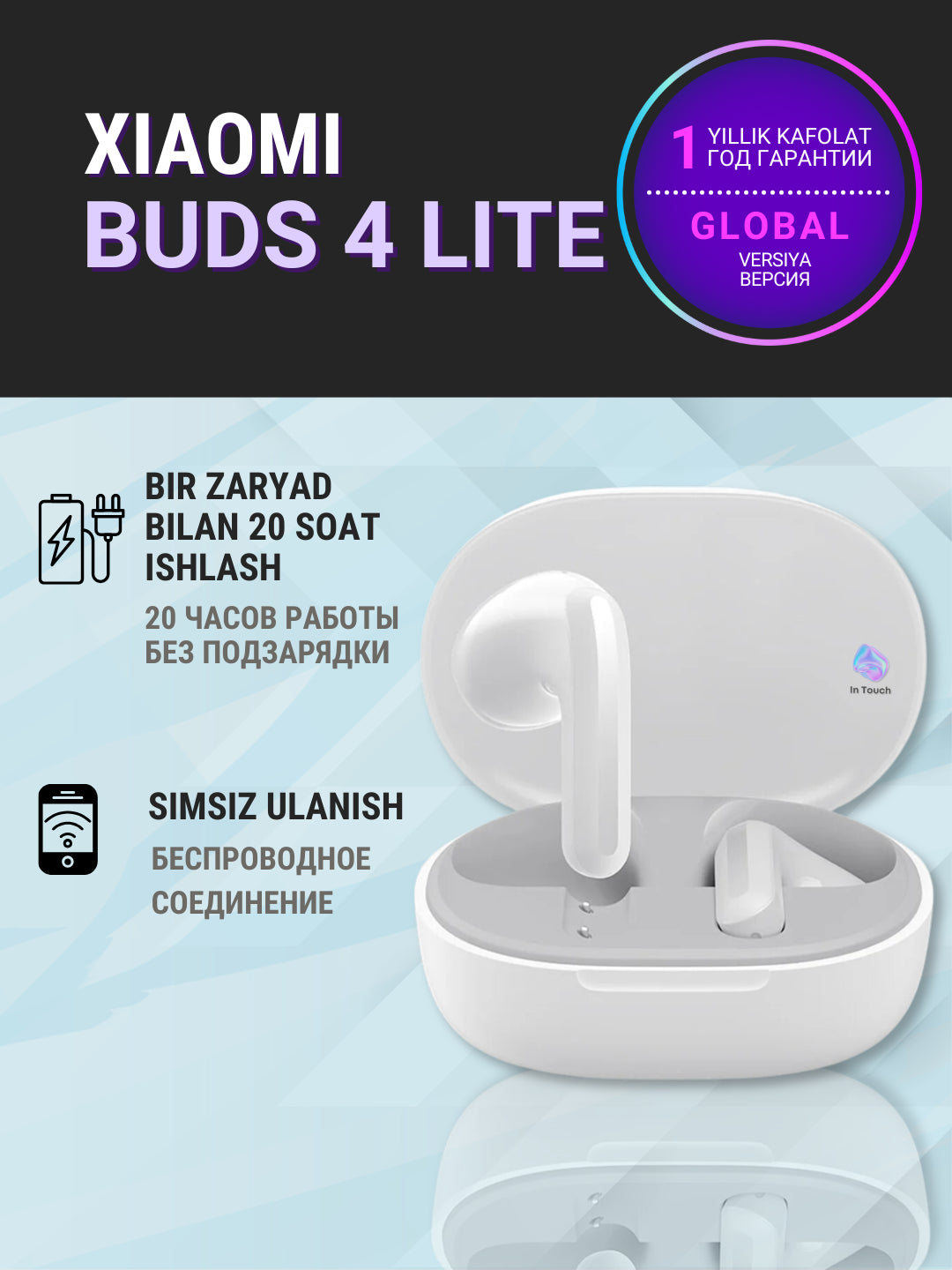 Simsiz quloqchinlar Xiaomi Redmi Buds 4 Lite