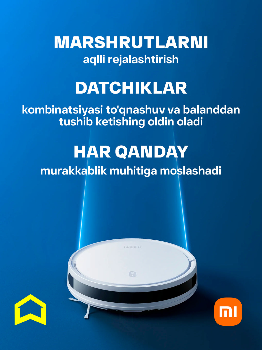 Aqlli robot changyutgich Xiaomi Mi Robot Vacuum E12 Global, quruq va nam tozalash