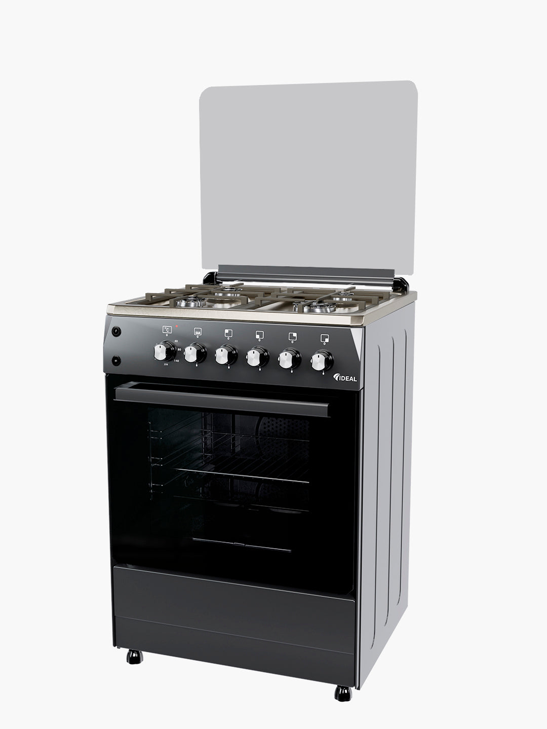 Gaz plita Ideal L165 Inox, 4 gaz konforka, pech hajmi 65 litr, 60 * 60