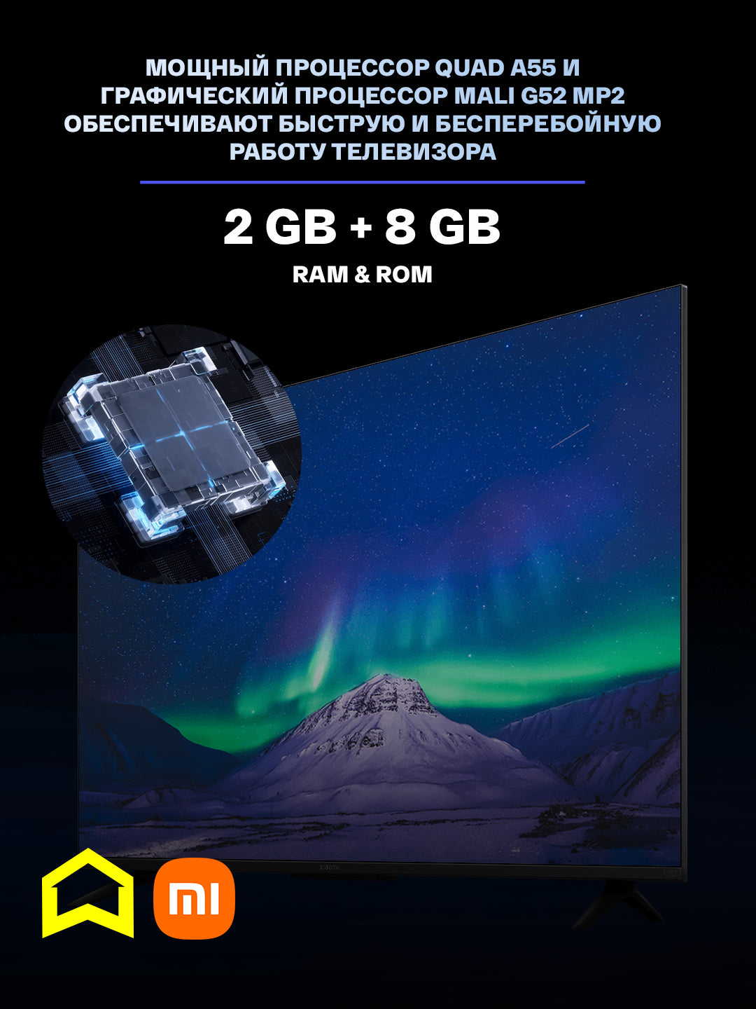 Xiaomi Mi TV A Pro 2025 smart televizorlari 65 QLED, 4K, rus tili