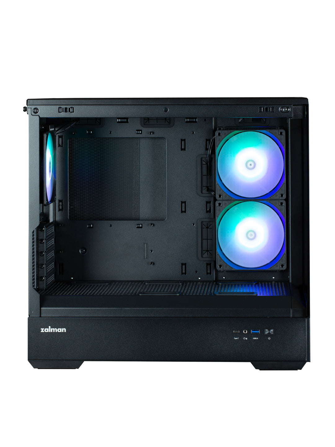 Zalman P30 BLACK V2 korpusi, 3 ventilyator, oyinlar uchun Micro-ATX toplami Qora