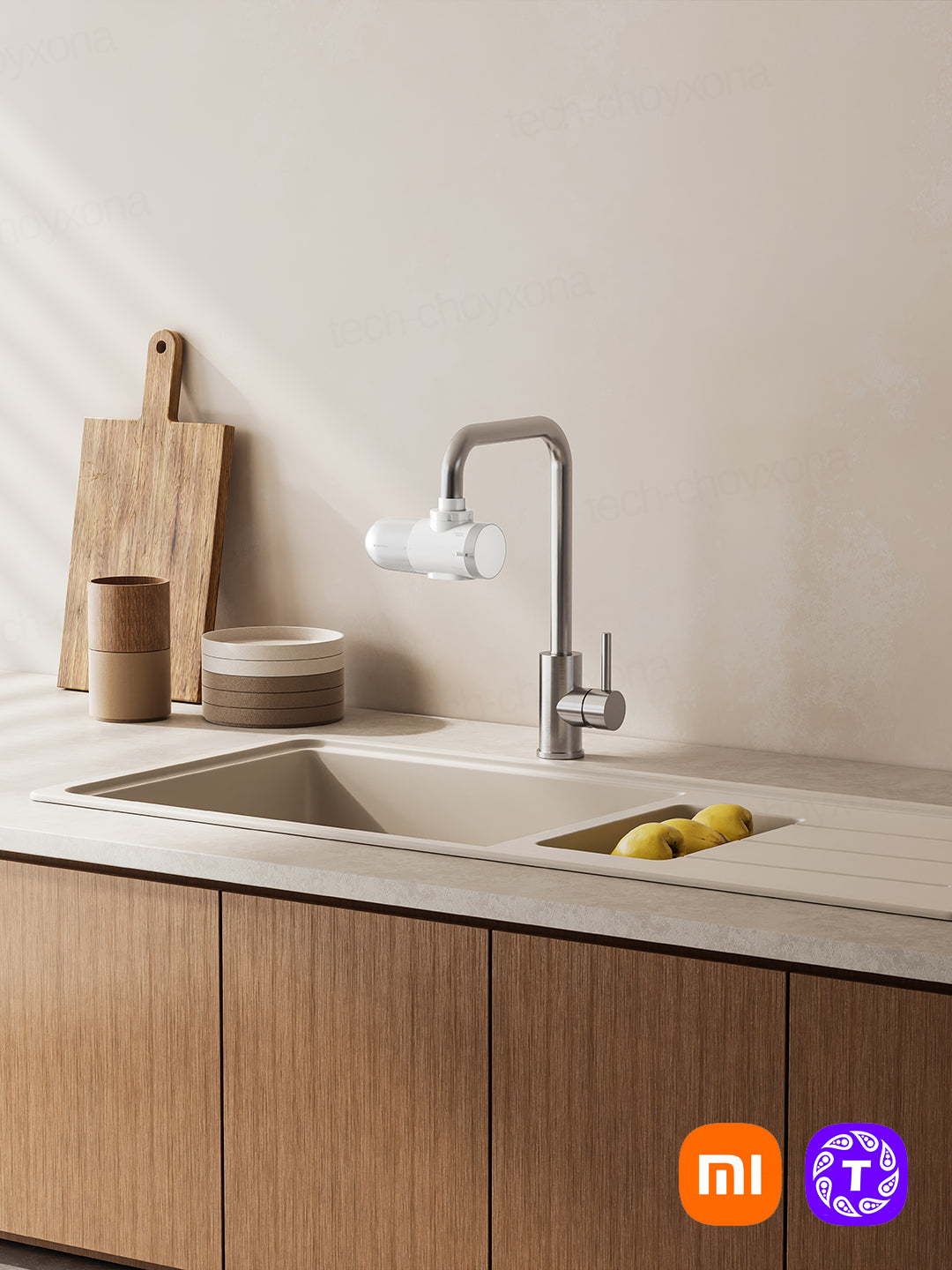 Kranga ornatiladigan suv tozalagich Xiaomi Mi Faucet Water Purifier 4 ta tabiiy filtr blan