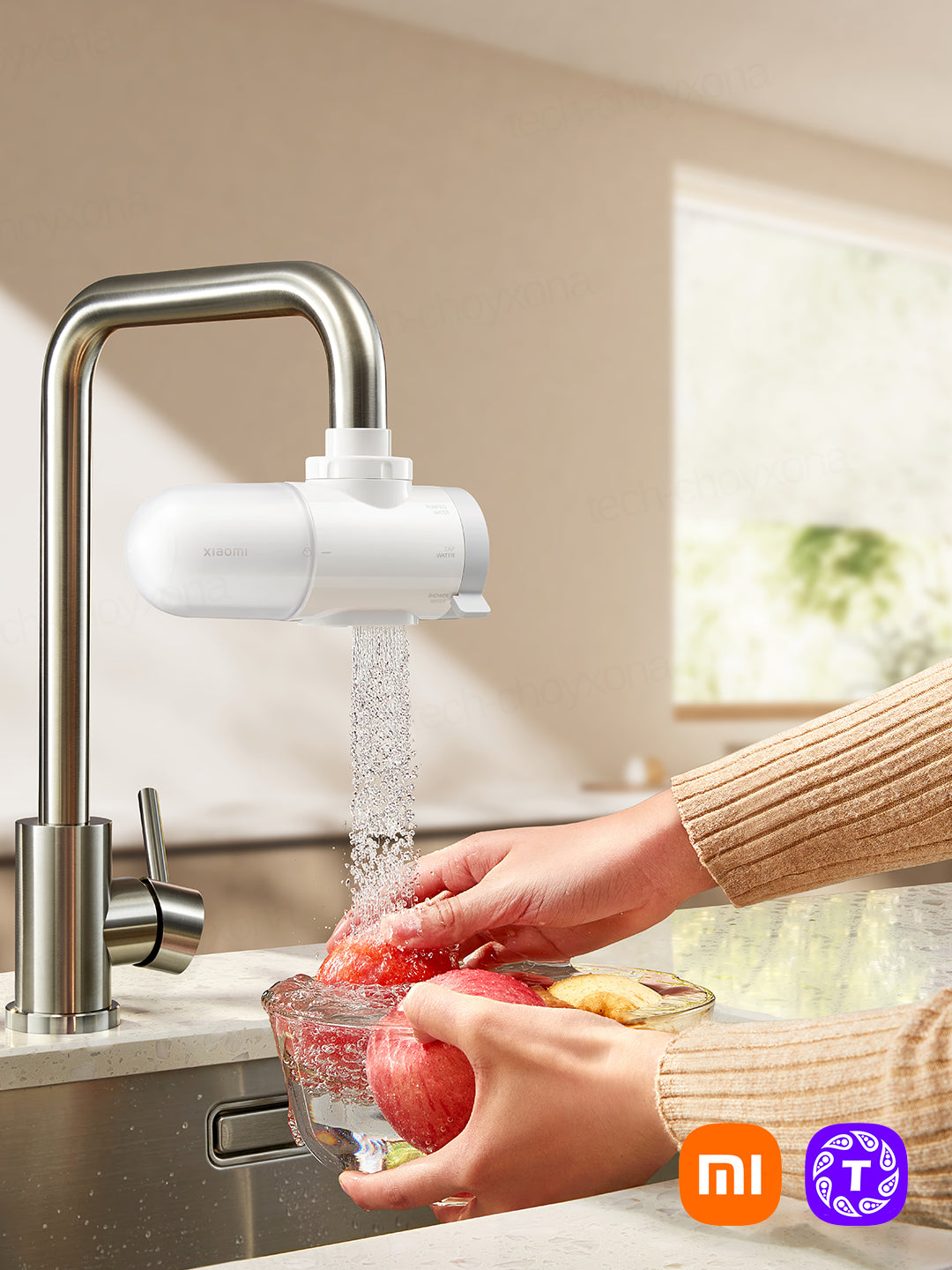 Kranga ornatiladigan suv tozalagich Xiaomi Mi Faucet Water Purifier 4 ta tabiiy filtr blan