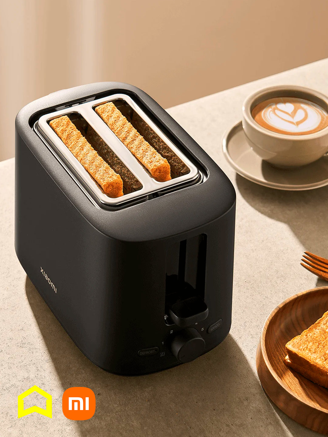 Xiaomi Toaster EU tosteri, isitish va muzdan tushirish, buterbrod va sendvichlar uchun, qora