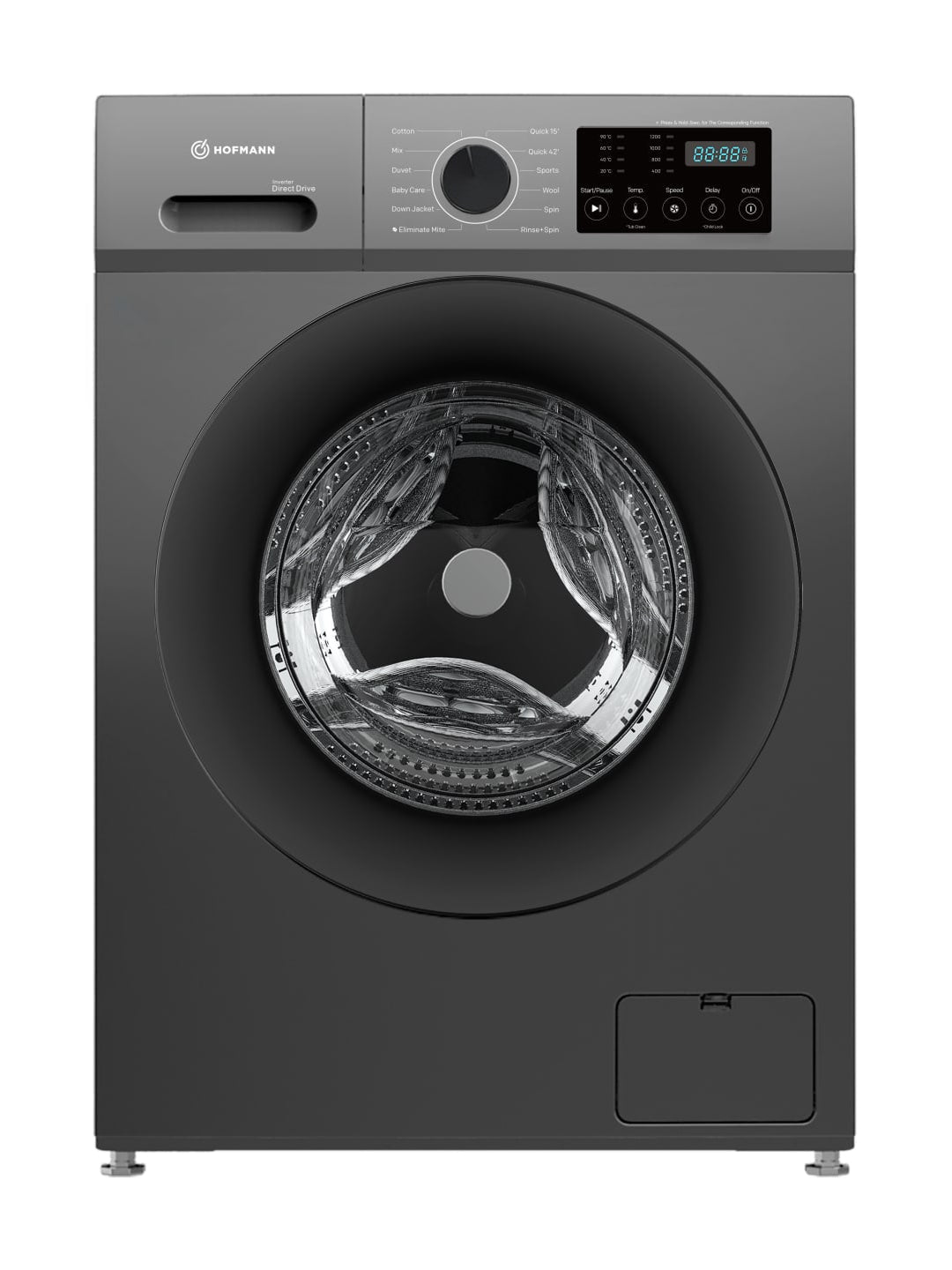 Hofmann wm1012sddg / HF kir yuvish mashinasi, 12 ta dastur, dd Inverter, 1200 RPM Spin, 10kg