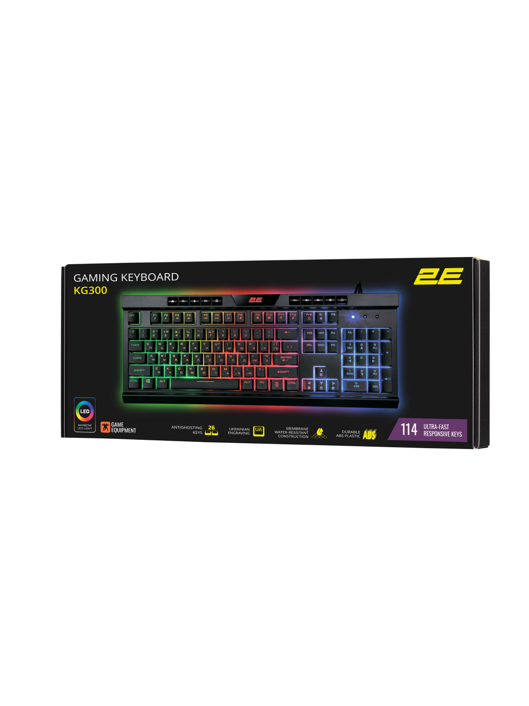 Oyin klaviaturasi 2E Gaming KG300 Led USB Black